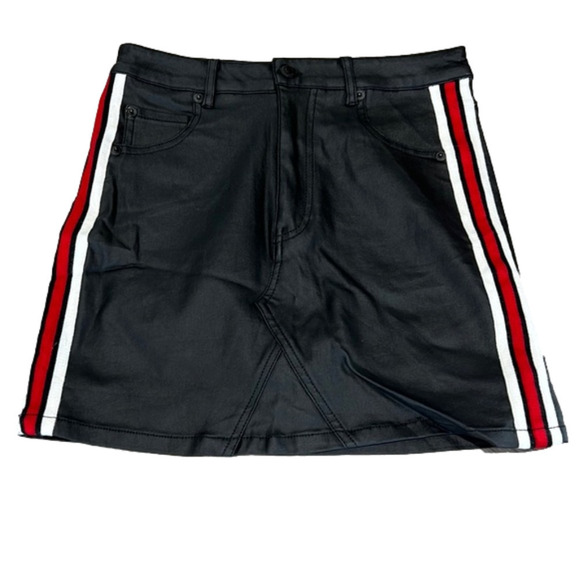 Signature 8 Black Mini Skirt Red and White Stripes Small - Picture 1 of 8
